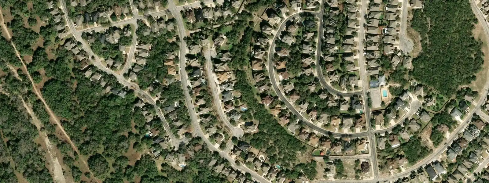 Free roof estimate satellite view of San Antonio homes