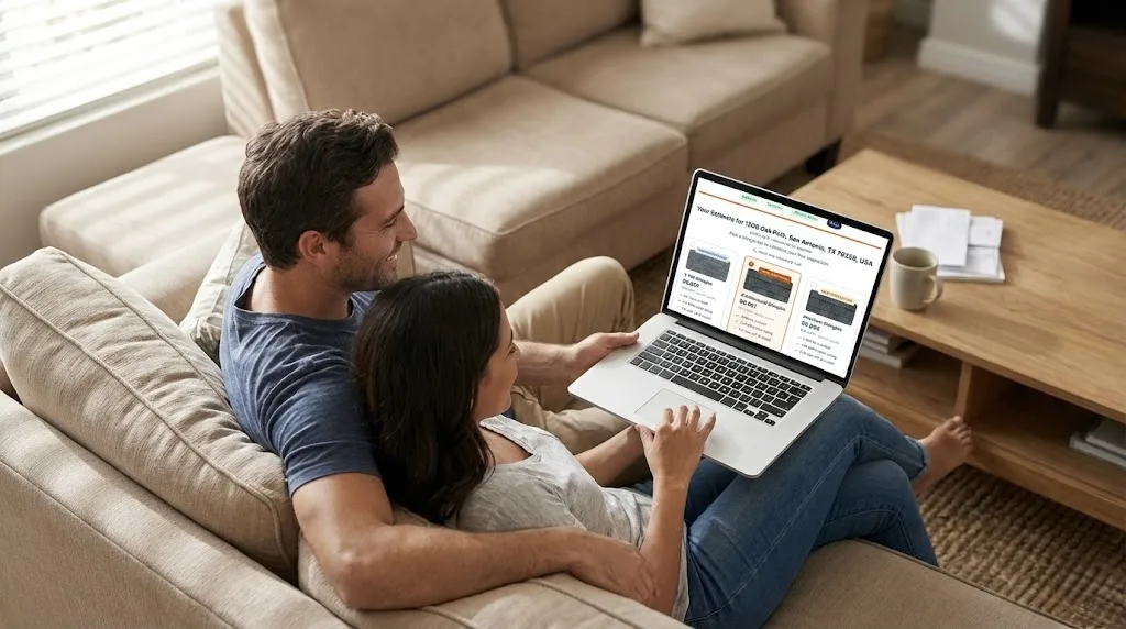 Boerne couple getting instant satellite roof quote