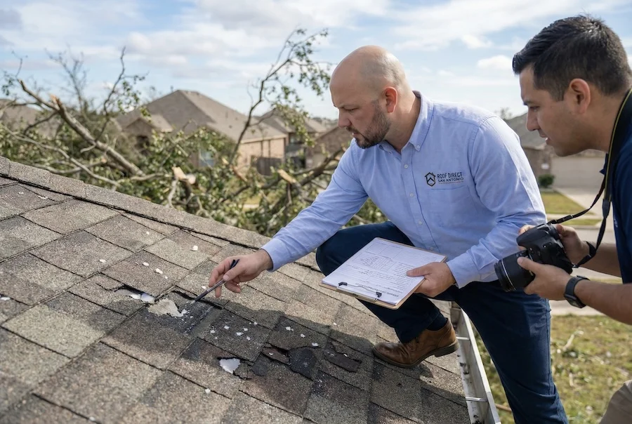 Storm damage roof inspection